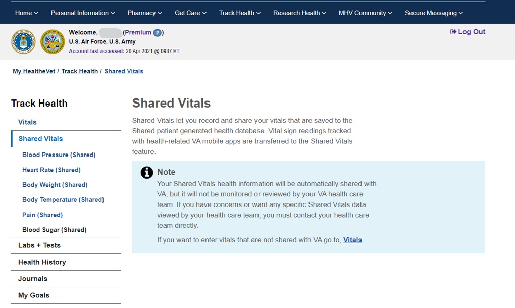 My HealtheVet Now Offers Shared Vitals Feature | Connected Care